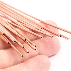 Himmeli 150 mm kopparrör - 15 råa kopparrörspärlor (2 x 150 mm) D0363 bild 3