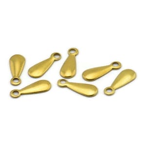 Tiny Bracelet Charm, 50 Raw Brass Charms, (12x5mm) Brs137 A0306