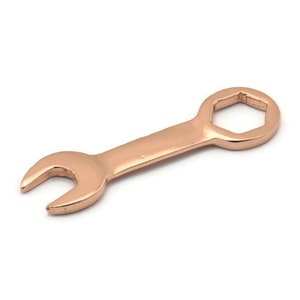 Rose Gold Engineer Pendant, 2 Rose Gold Plated Brass Hand Tool Mechanic Pendants (39x11mm) N0245 Q0460