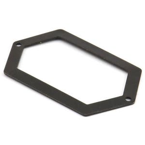 Black Hexagon Connector, 3 Oxidized Brass Black Hexagon Connectors with 2 Holes (54x32x0.80mm) D0395 S298