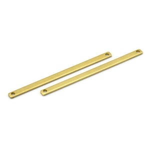 Long Necklace Bar, 30 Raw Brass Bar Connectors With 2 Holes (55x3x1mm) Brc 148--a0825