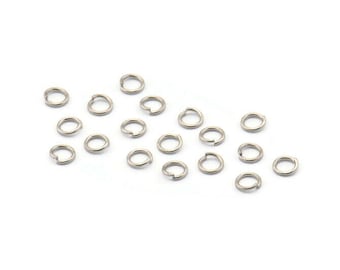 4mm Jump Ring - 200 Silver Brass Jump Rings (4mm) B0065