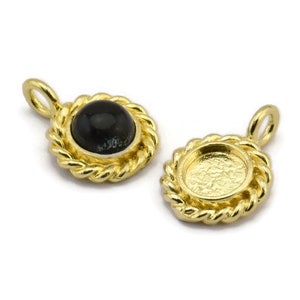 Brass Round Charm, Raw Brass Round Charms With 1 Loop - Pad Size 6mm (15x11mm) N2067