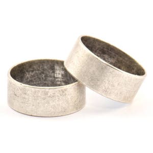 Antique Silver Tube Beads, 6 Antique Silver Plated Brass Tube Beads (15x6mm) R025 H0360