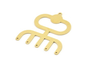 Brass Charm, Raw Brass Geometric Charms, Brass Pendants, Charm Pendants, Brass Charms With 1 Loop, Findings (34x32x0.60mm) SMP1532