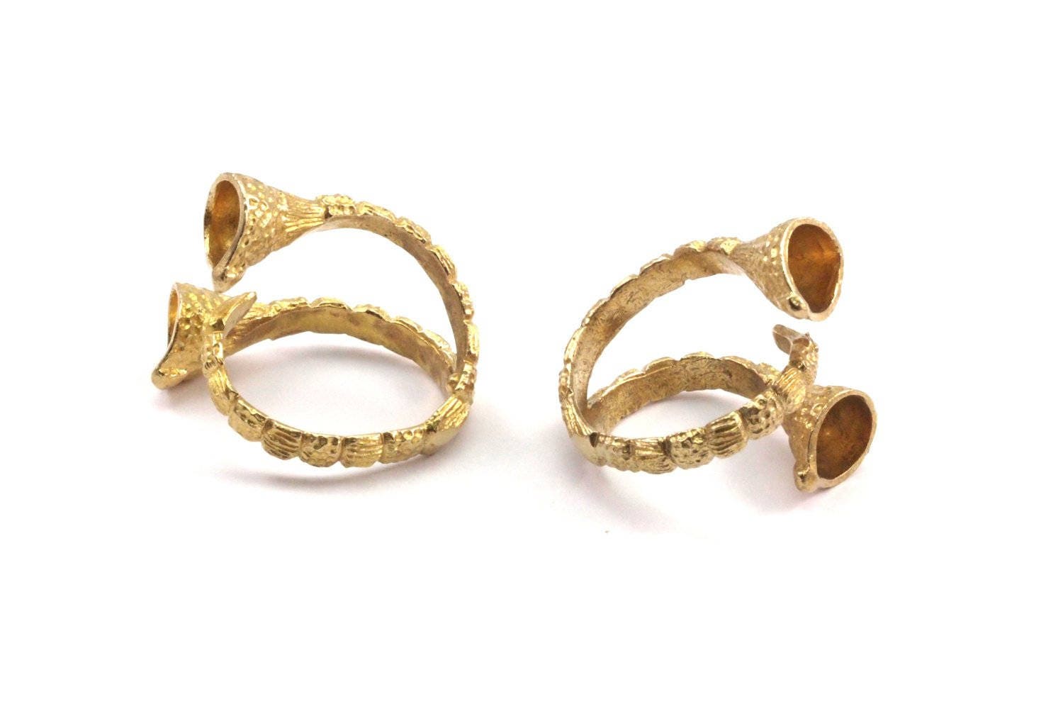 Clown Ring Setting - Raw Brass Adjustable Clown Ring Settings