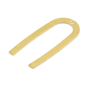 Brass Geometric Charm, 24 Raw Brass U Shaped Pendants With 1 Hole, Charms, Findings (27x13x0.50mm) E019