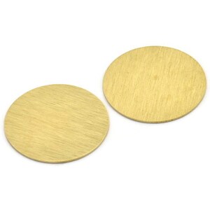 Brass Round Blank, 4 Textured Raw Brass Stamping Blanks, Stamping Tags (30x0.80mm) M01500