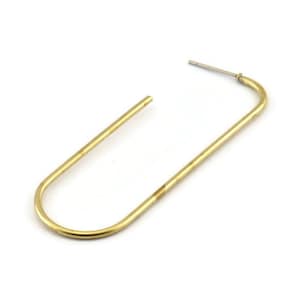 Brass Earring Wires, 4 Raw Brass Earring Studs (57x20x1.5mm) D1622
