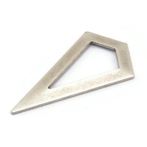 Silver Triangle Pendant, 3 Antique Silver Plated Brass Triangle Pendants, Charms, Earrings (38x20x0.8mm) U148 H0570