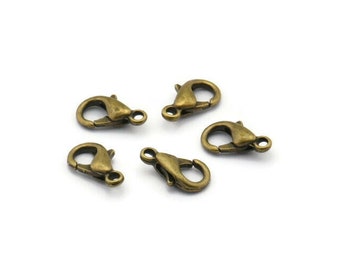 Lobster Claw Clasps, 500 Antique Bronze Lobster Claw Clasps (10x5mm) P501 ( A0366 )