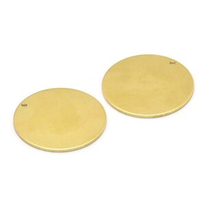 Brass Round Charm, 8 Raw Brass Round Charms With 1 Hole, Blanks (22x0.80mm) M02660