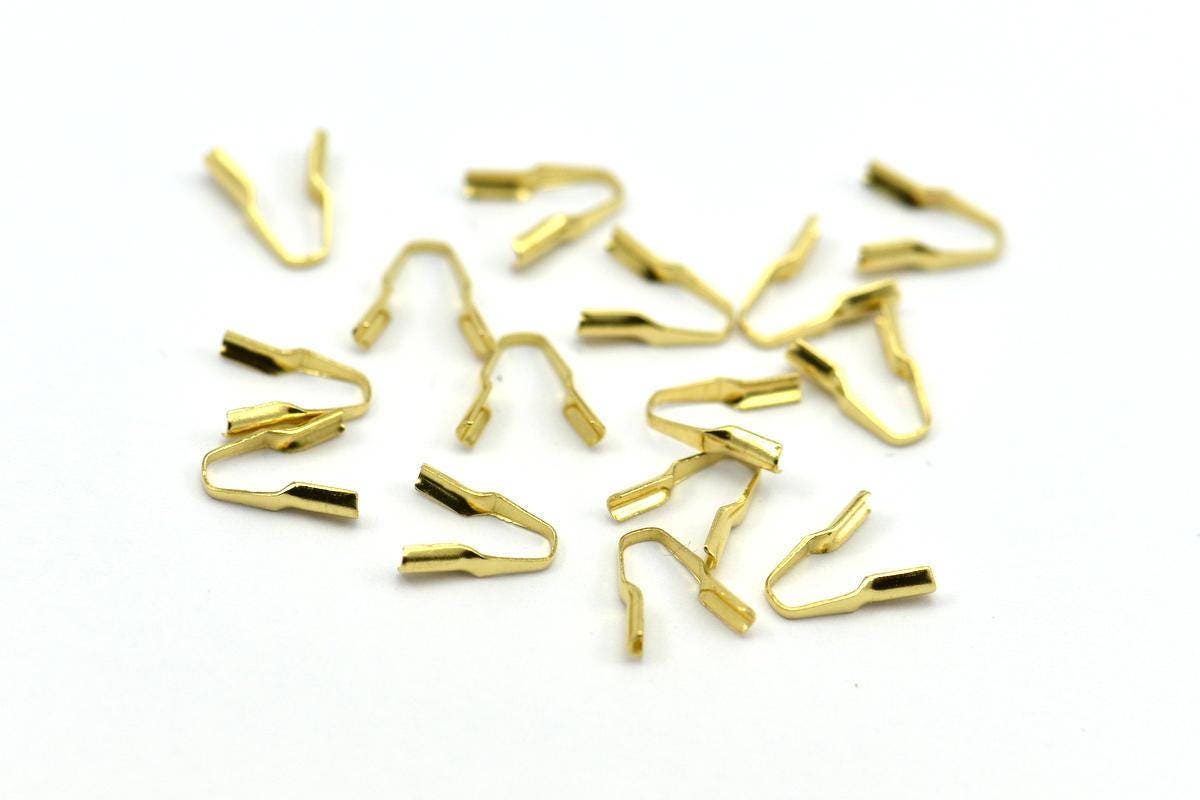 Snake Chain End Caps 50 Raw Brass Snake Chain Parts End Etsy