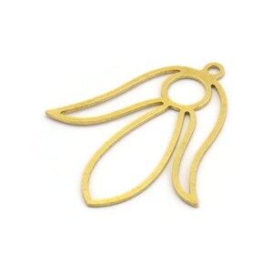 Brass Flower Charm, 24 Raw Brass Flower Charms With 1 Loop, Charm Pendants (31x27x0.60mm) A5426