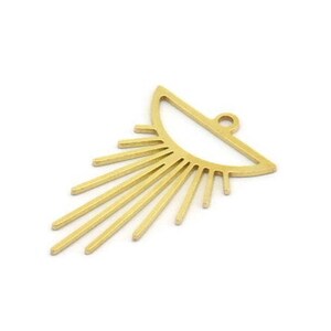 Brass Sun Charm, 24 Raw Brass Sun Shaped Charms With 1 Loop, Charm Pendants, Findings (26x16x0.60mm) A6155