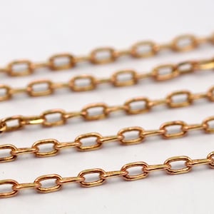 Faceted Chain, Brass Chain, 3 M Faceted  Soldered Brass Chain (3x1.5mm) W5-60rose ( Z043 )