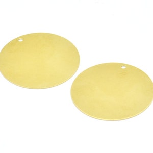 Messing Runde Anhänger, 10 Rohmessing Stanzrohlinge mit 1 Loch, Anhänger, Zubehör (30 mm) B0332