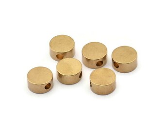 Round Spacer Bead, 12 Raw Brass Circle Industrial Spacer Bead, Findings (10x5mm) D0212