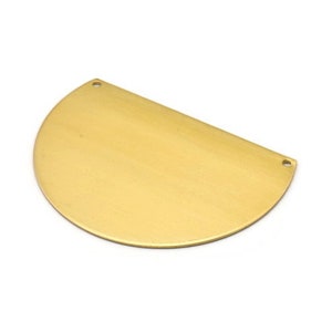 Brass Collar Bib, Raw Brass Semi Circle Blanks With 2 Holes (55x40x0.80) N0453