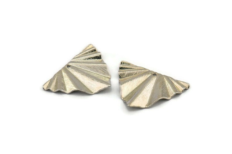 29x22x0.50mm Findings 4 Textured Silver Tone Brass Leaf Charms With 1 Hole Silver Leaf Charm D730 H1239