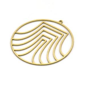 Brass Round Charm, 2 Raw Brass Round Shaped Charm With 1 Loop, Charm Pendants (39x38x0.60mm) SMP0570