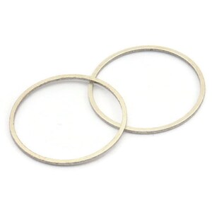 Antique Silver Plated Circle Connectors, 24 Antique Silver Plated Brass Circle Connectors (25mm) Bs-1108 H0008