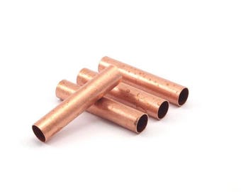 Copper Tube Beads - 8 Raw Copper Tubes (50x10x0.30mm) Bs1674--d0456