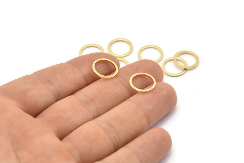 b0119 Q035 Gold Circle Rings Charms 12 Gold Plated Brass Round Rings 12mm