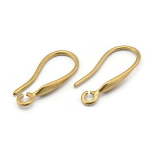 Brass Earring Hooks, 10 Raw Brass Earring Wires, Earring Hooks (19x8mm) Bs 1362