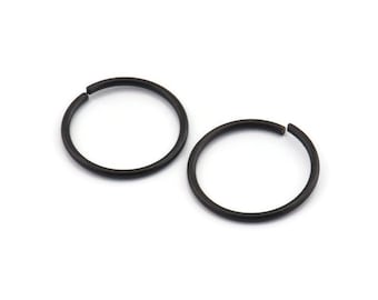 20 mm Biegering - 12 oxidierte schwarze Messing Biegeringe (20x1.5 mm) D0234 S1193