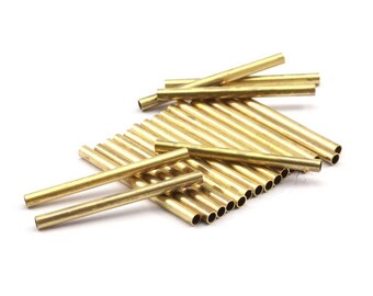 Brass Tube Beads, Raw Brass Tube Beads (1.5x24mm) N0462
