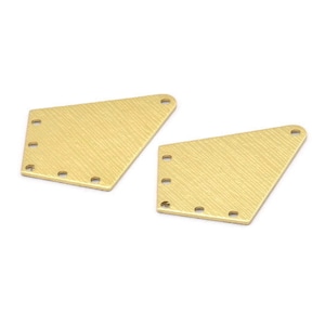 Brass Diamond Charm, 6 Textured Raw Brass Rhombus Charms With 6 Holes, Findings (32x25x1mm) A2260