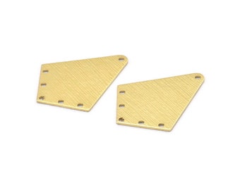 Brass Diamond Charm, 6 Textured Raw Brass Rhombus Charms With 6 Holes, Findings (32x25x1mm) A2260