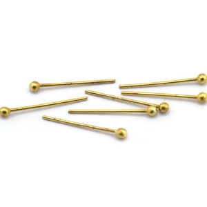 Gold Ball Pin, 200 Gold Tone Brass Ball Head Pins, Findings (16mm) A0004
