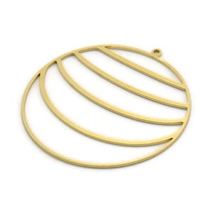 Brass Round Charm, 2 Raw Brass Round Shaped Charm With 1 Loop, Charm Pendants (42x40x0.80mm) SMP0554