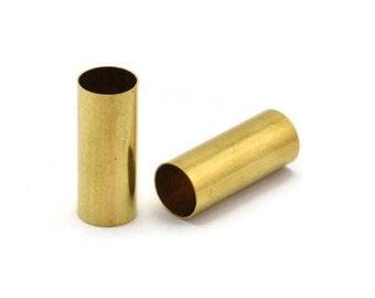 Brass Tube Beads - 10 Raw Brass Tubes (12x30mm) Bs 1476