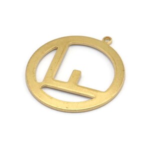 Brass Round Charm, 12 Raw Brass Round Pendants With 1 Loop, Earrings, Pendants, Findings (25x27x1mm) D1186