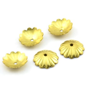 Brass Bead Cap, 50 Raw Brass Bead Caps (12mm) Brs 311 A0275