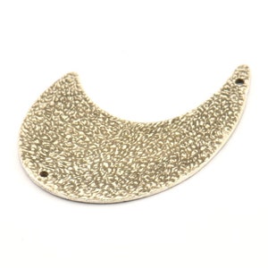 Silver Wavy Charm, 2 Textured Antique Silve Plated Brass Wavy Charms With 2 Holes, Findings, Connectors (40x30x1mm) N1071