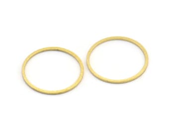 20mm Circle Connector, 50 Raw Brass Circle Connectors (20x0.80mm) BS 1107