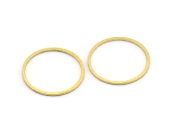 20mm Circle Connector, 50 Raw Brass Circle Connectors (20X0.80mm) Bs-1107