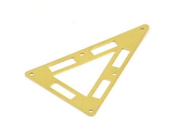 Brass Triangle Pendant, 10 Raw Brass Tribal Triangle Pendant (50x33mm) A0691