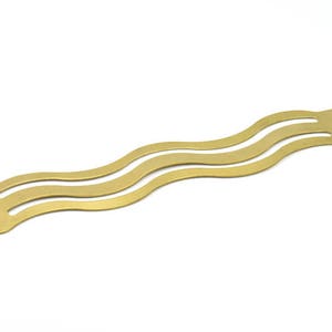 Brass Stamping Flat Blank, 2 Brass Wave Flat Setting (25x152x0.80mm) V062