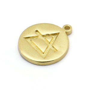 Element Element Anhänger, Messing Element Anhänger, Messing Element Anhänger mit 1 Öse (17x14x1.5 mm) N2026