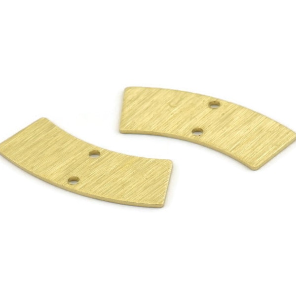 Brass Rectangle Blank, 12 Textured Raw Brass Rectangle Connectors With 2 Holes, Stamping Blanks (28x10x0.80mm) M087