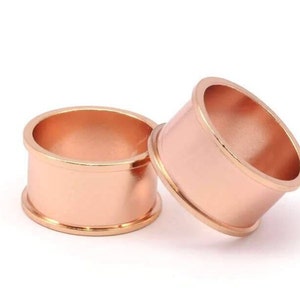 Rose Gold Channel Ring - 2 Rose Gold Plated Brass Channel Ring Settings (19mm) N0479 Q0128