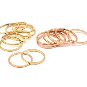 Gold / Rosegold Verbinder, 100 Rosevergoldete Messing Kreis Verbinder (18x1x1mm) BS 1096 Q0021