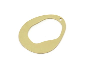 Dije de latón, dijes de latón crudo con 1 agujero, dije para colgante, accesorios para pendientes (25 x 21 x 0,60 mm) SMP2636