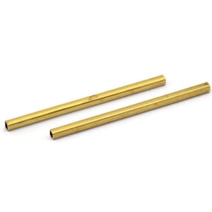 May include: Two gold-coloured metal rods, each approximately 15 cm long, with a square cross-section.