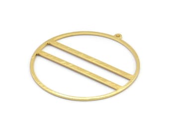 Gold Circle Charm, 2 Gold Plated Brass Textured Circle Charm Earrings With 1 Loop, Pendants, Findings (45x43x1mm) D0797 Q0978